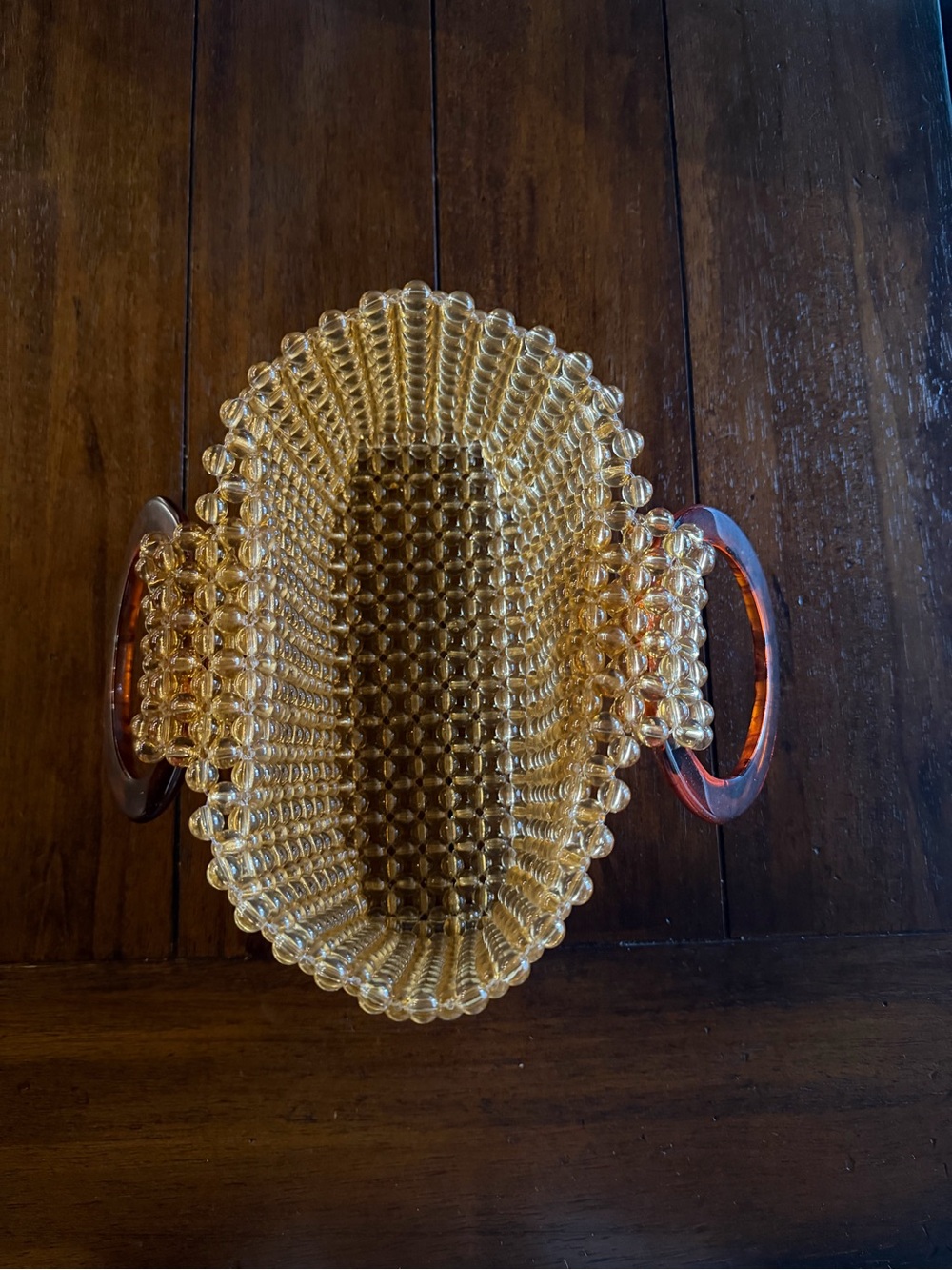 Vintage Amber Beaded Handle Bag - Picture 3 of 5